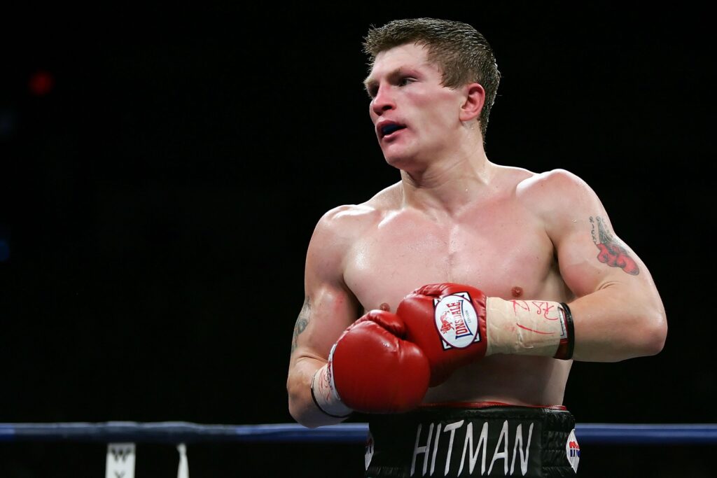 Ricky Hatton in the ring during his super lightweight title defense against Jose Luis Castillo in 2007